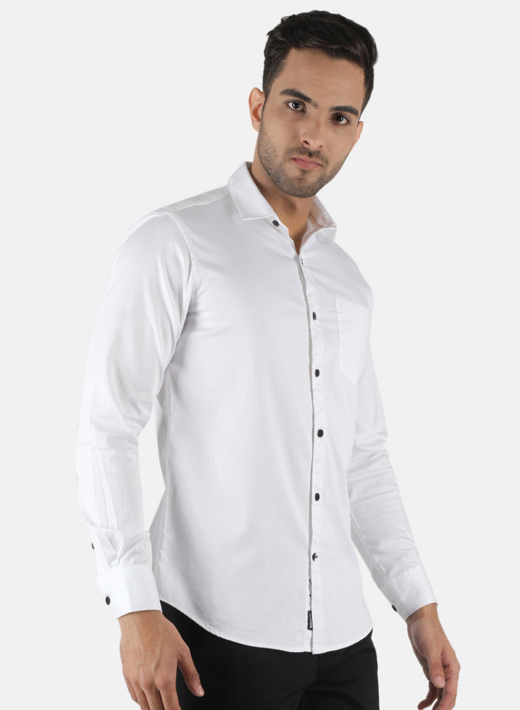 Men White Solid Shirt