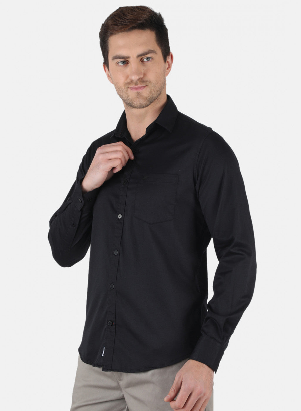 Men Black Solid Shirt