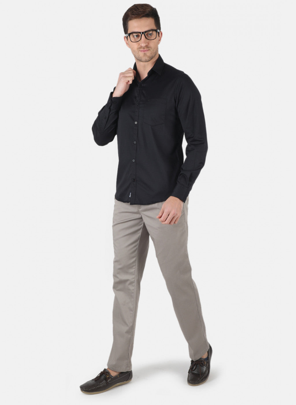 Men Black Solid Shirt