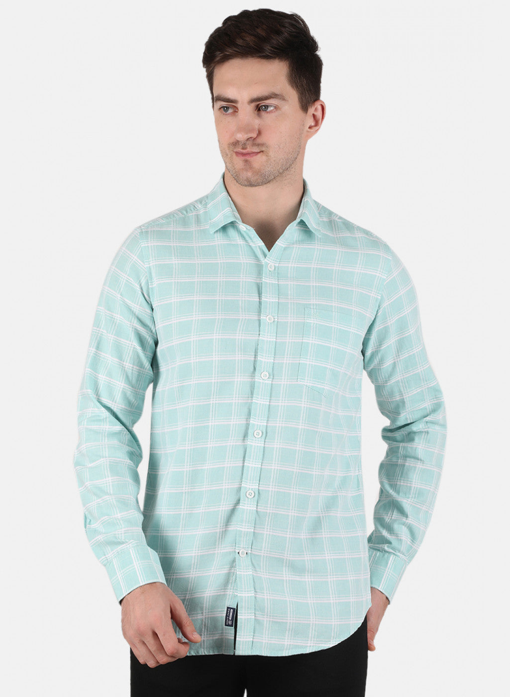 Men Green Check Shirt