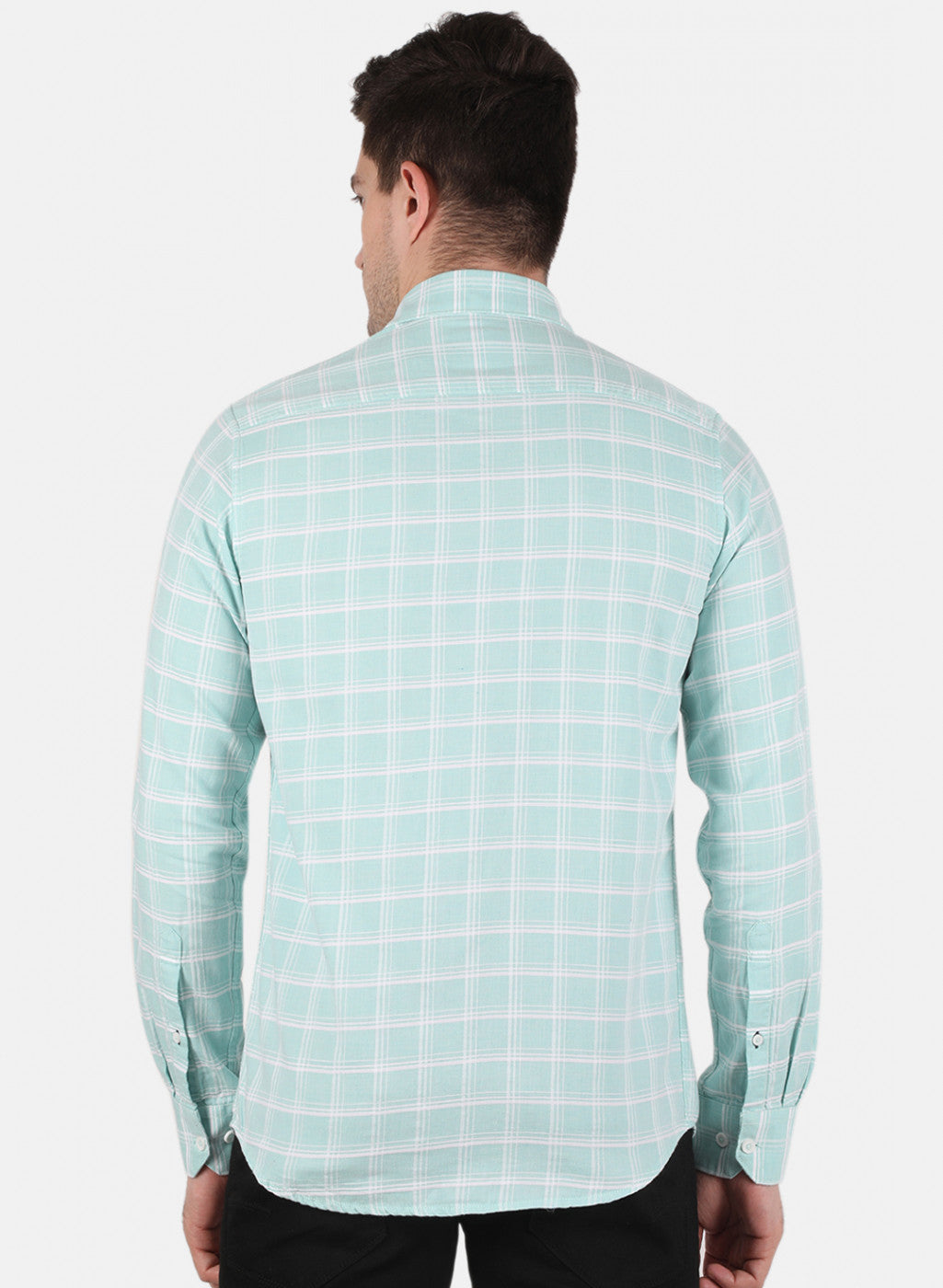 Men Green Check Shirt