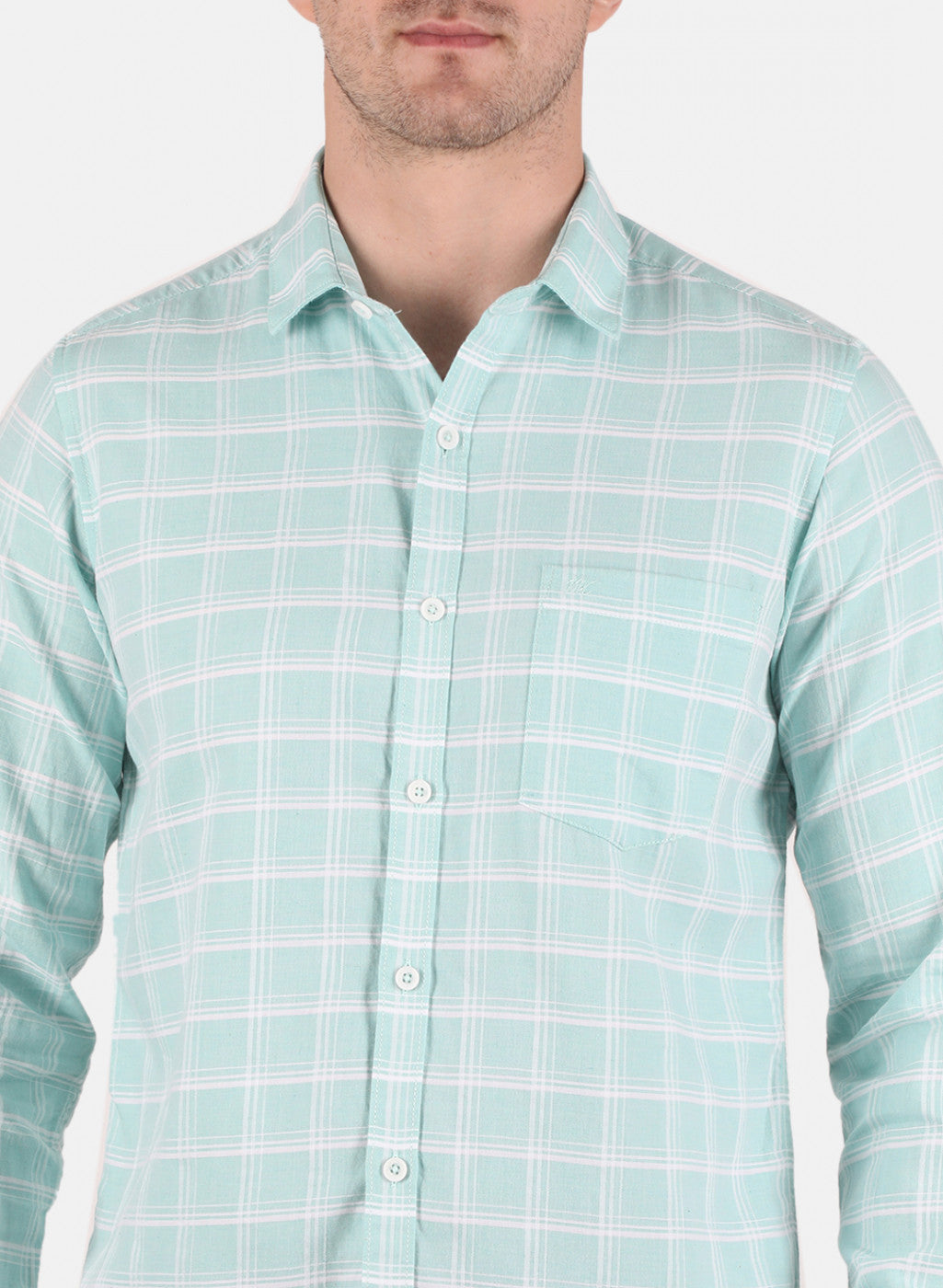 Men Green Check Shirt