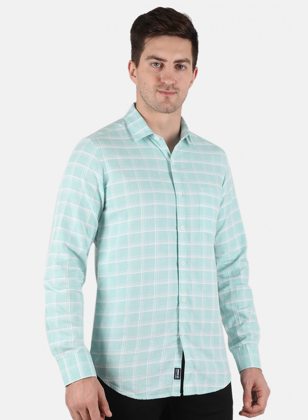 Men Green Check Shirt