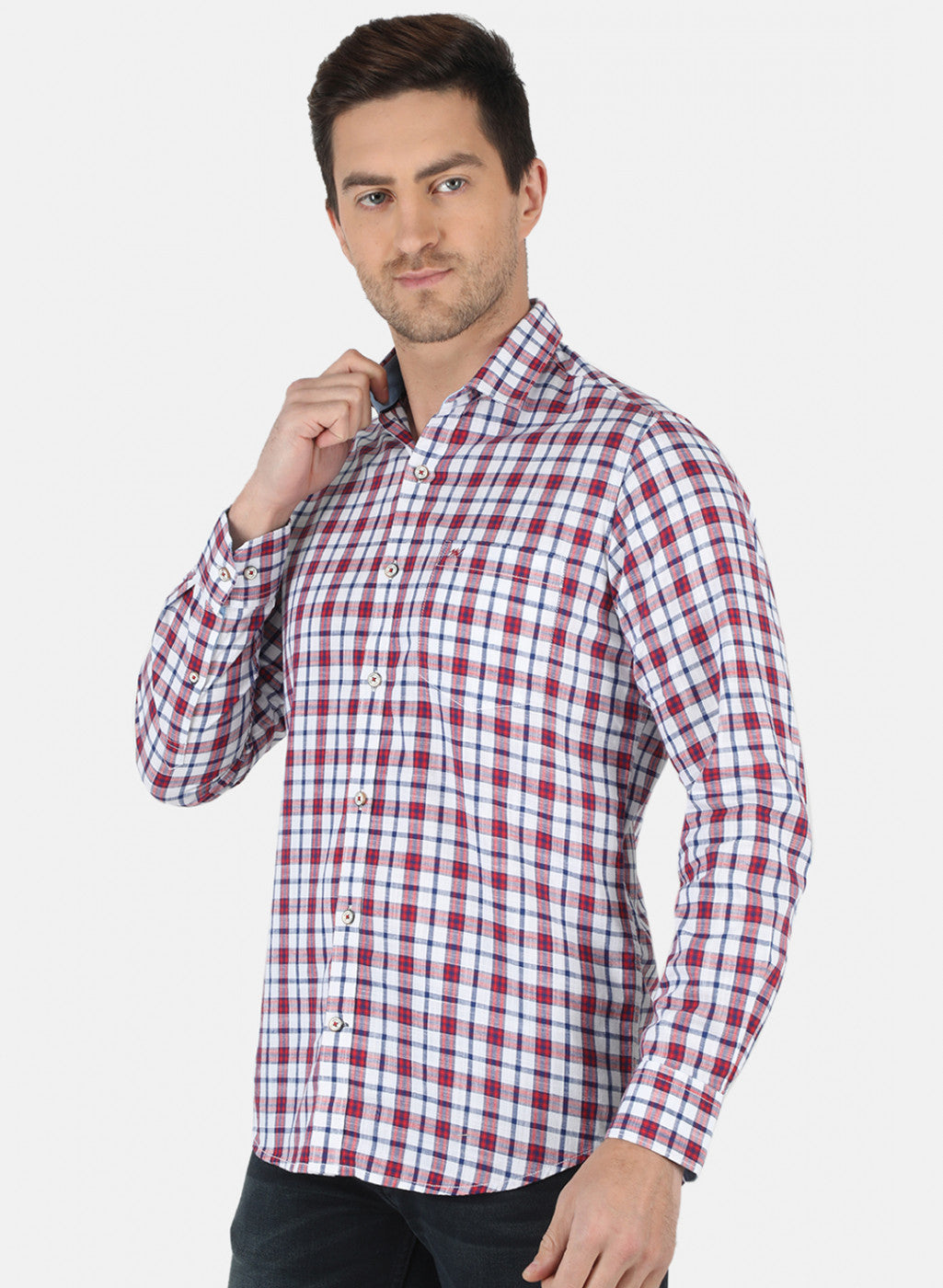 Men Red Check Shirt