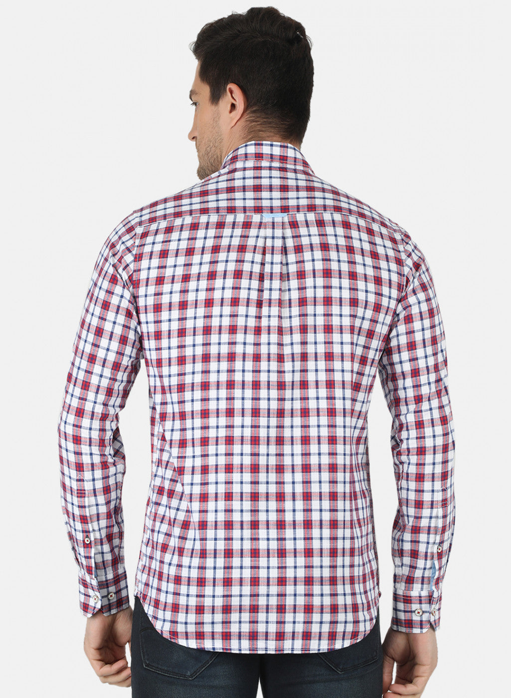 Men Red Check Shirt