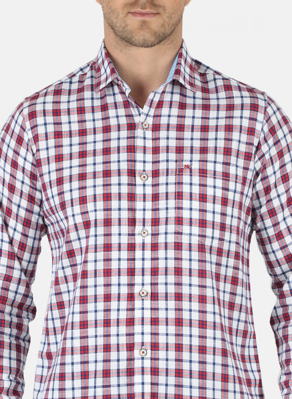 Men Red Check Shirt