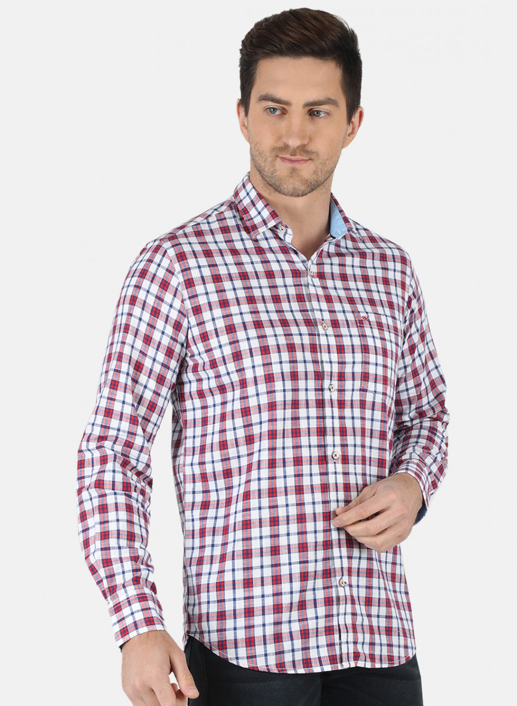 Men Red Check Shirt