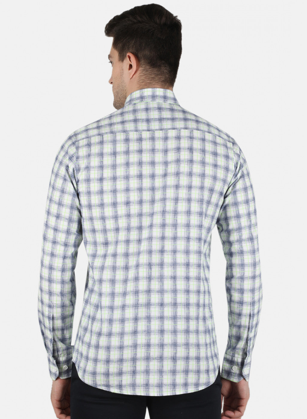 Men NAvy Blue Check Shirt