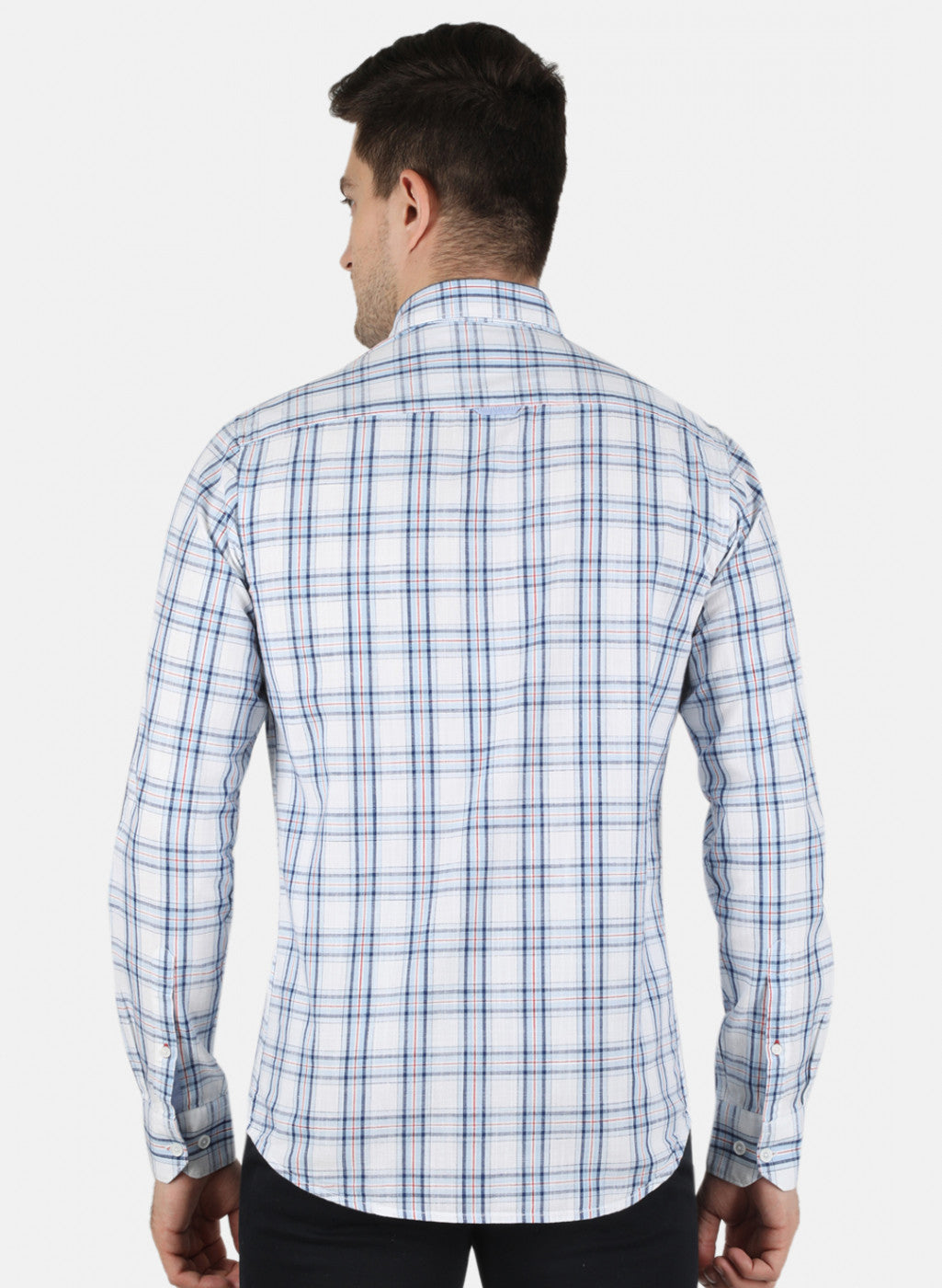 Men Blue Check Shirt