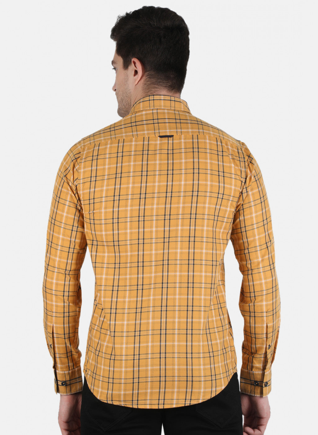 Men Mustard Check Shirt