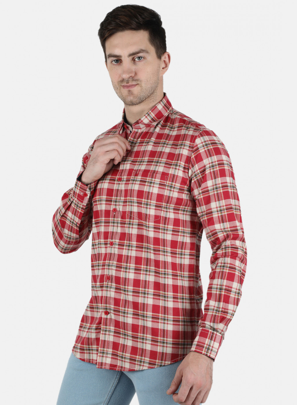 Men Pink Check Shirt