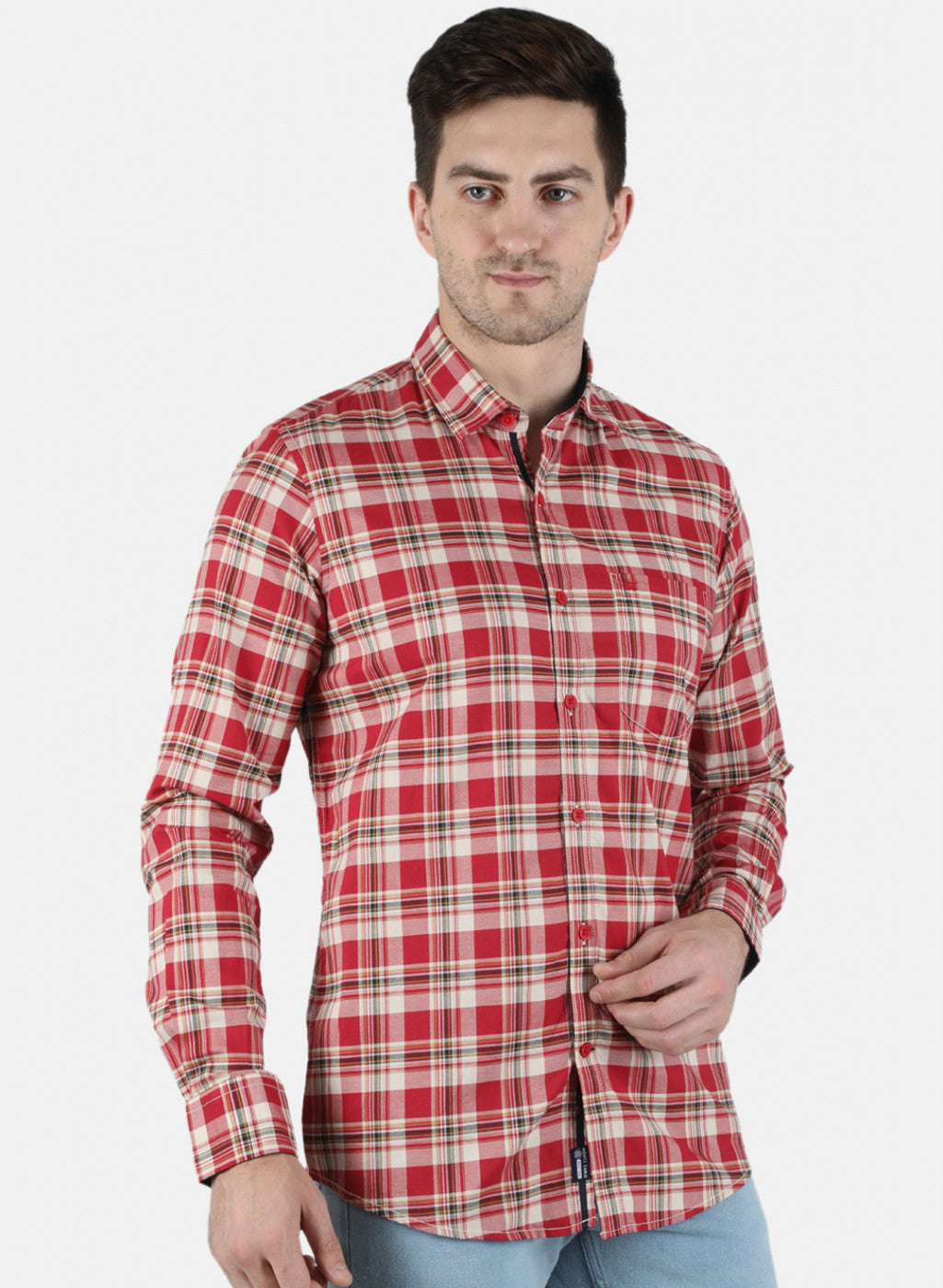 Men Pink Check Shirt