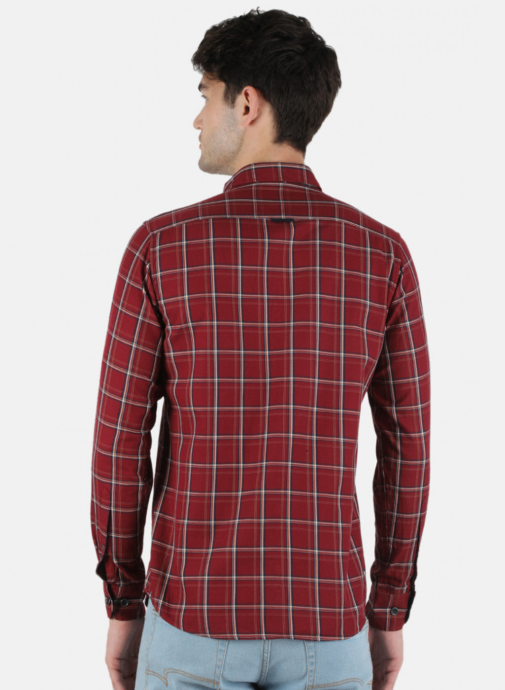 Men Red Check Shirt