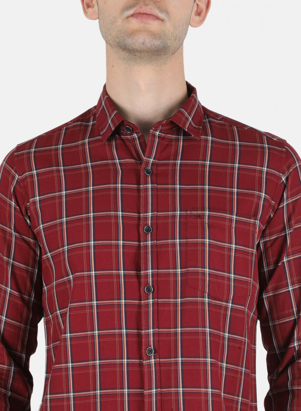 Men Red Check Shirt