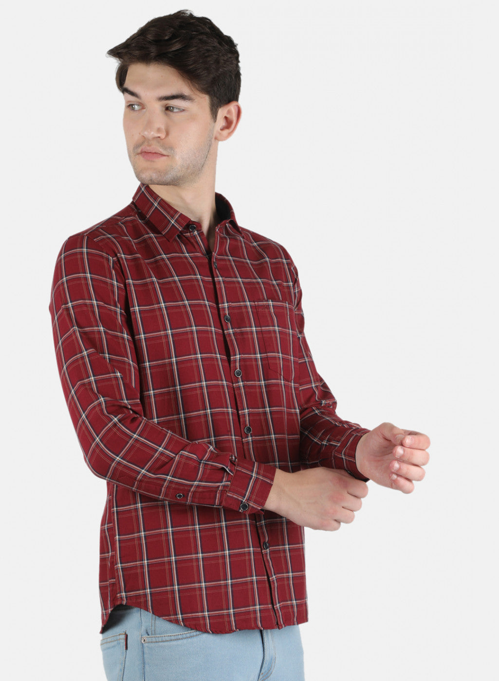 Men Red Check Shirt