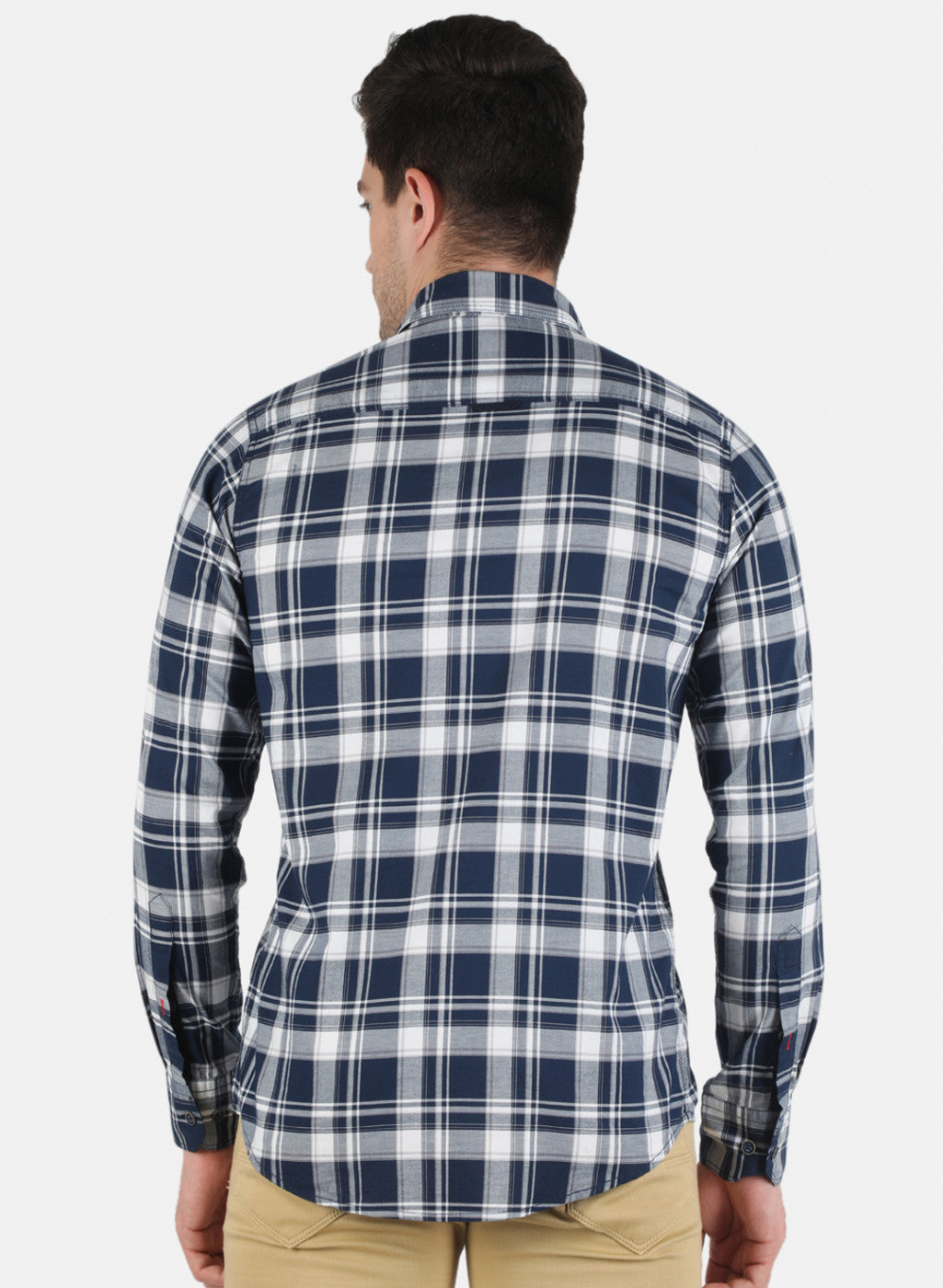 Men NAvy Blue Check Shirt