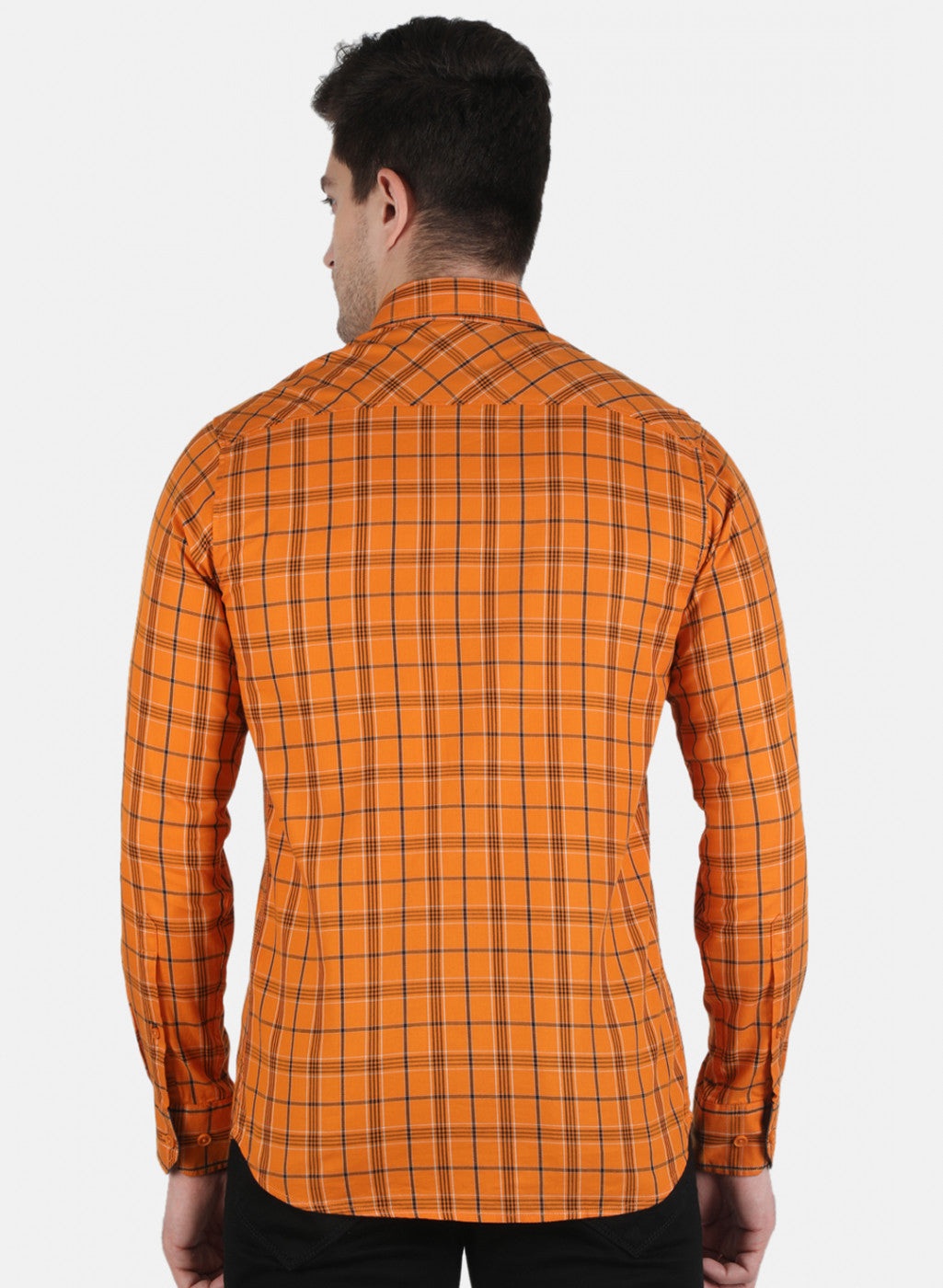 Men Mustard Check Shirt