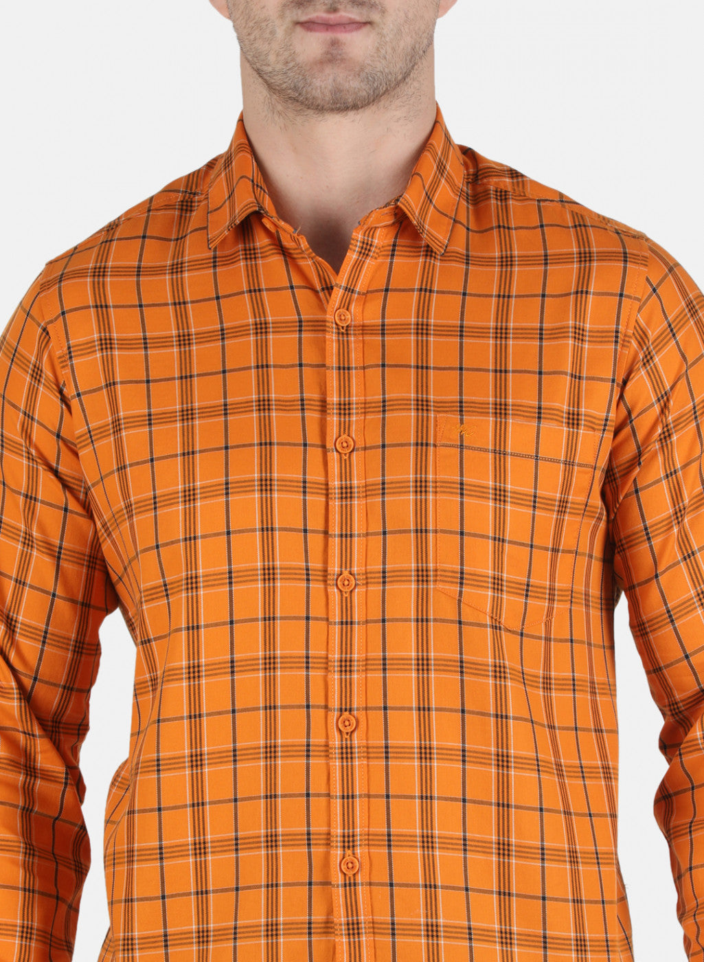 Men Mustard Check Shirt