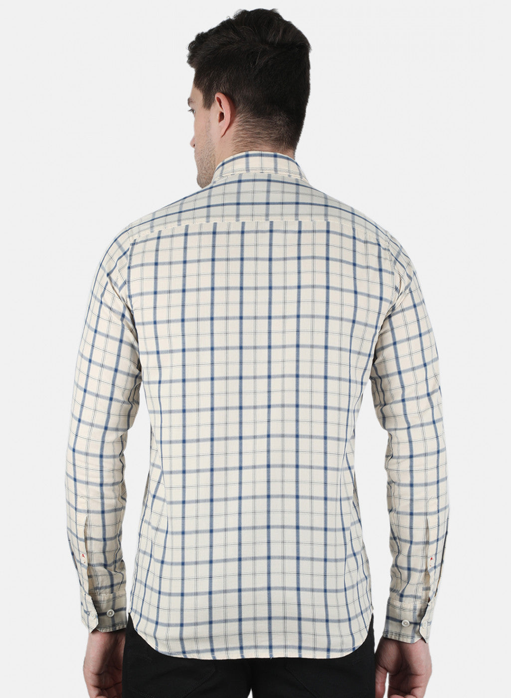 Men White Check Shirt