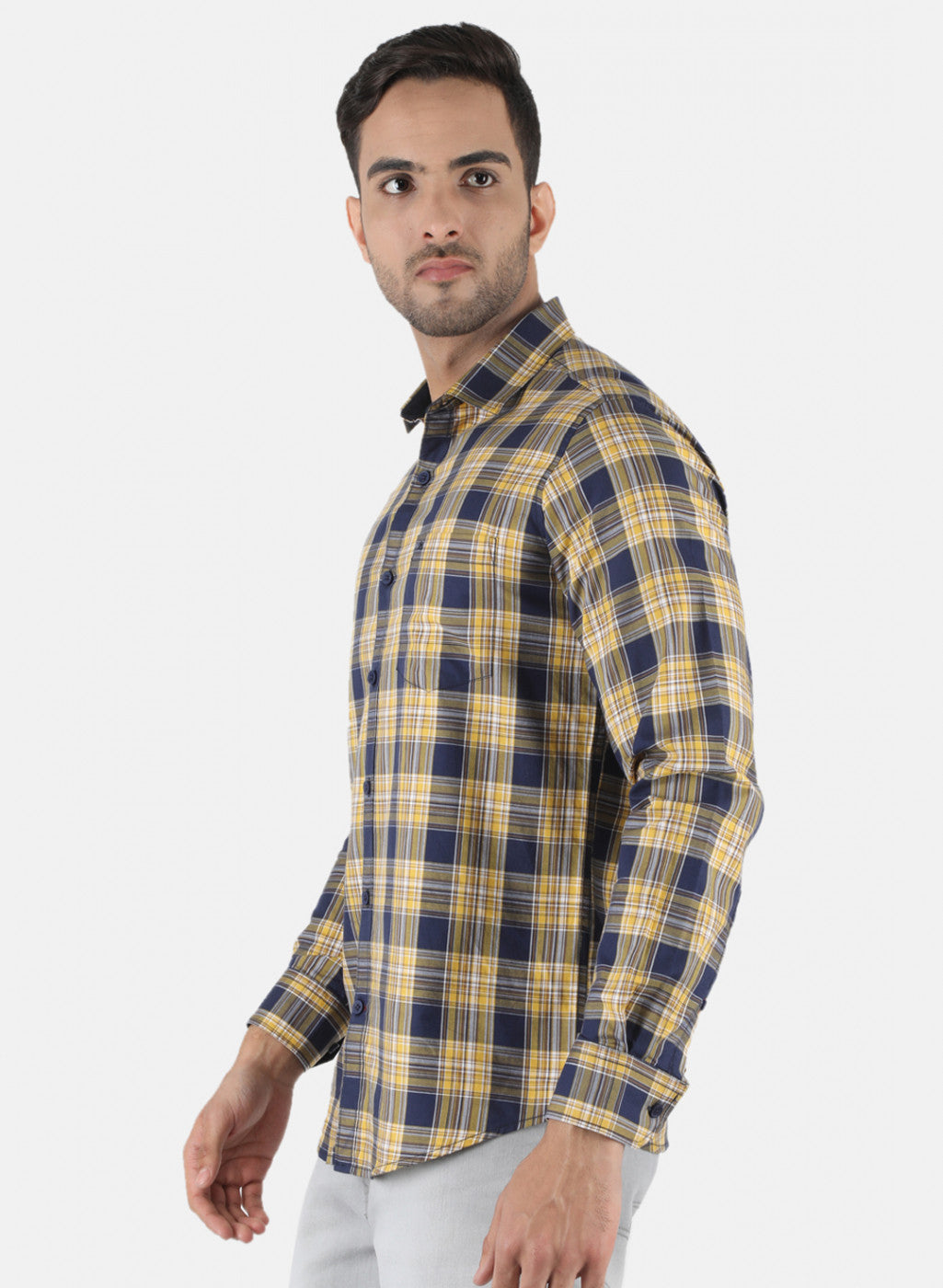 Men Mustard Printed Shirt