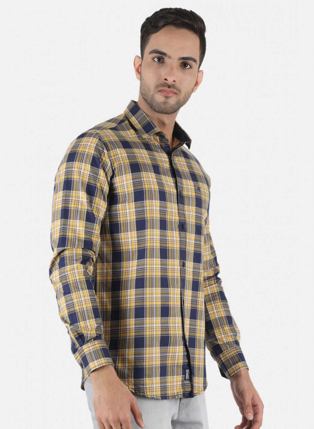 Men Mustard Printed Shirt