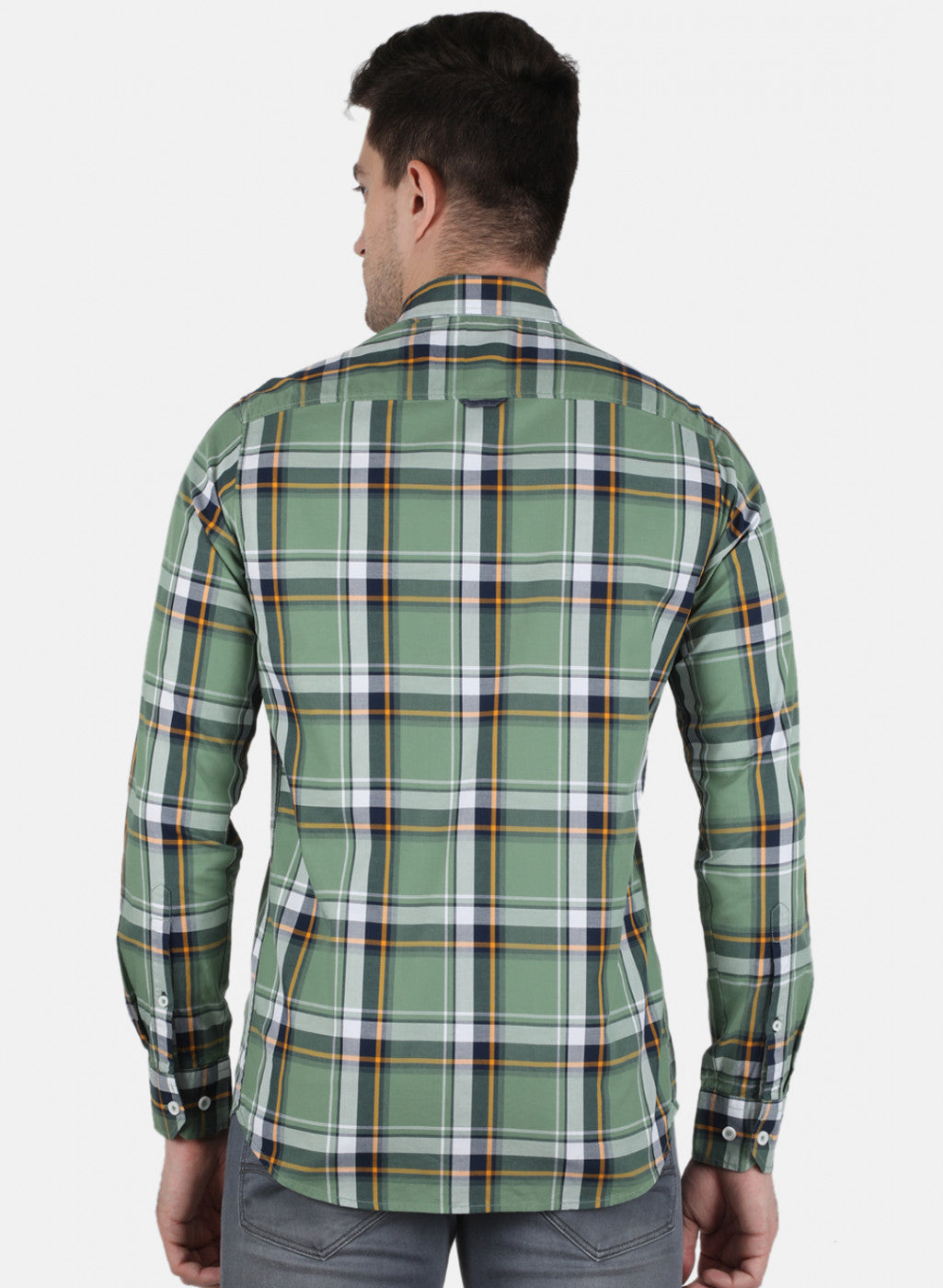 Men Green Check Shirt