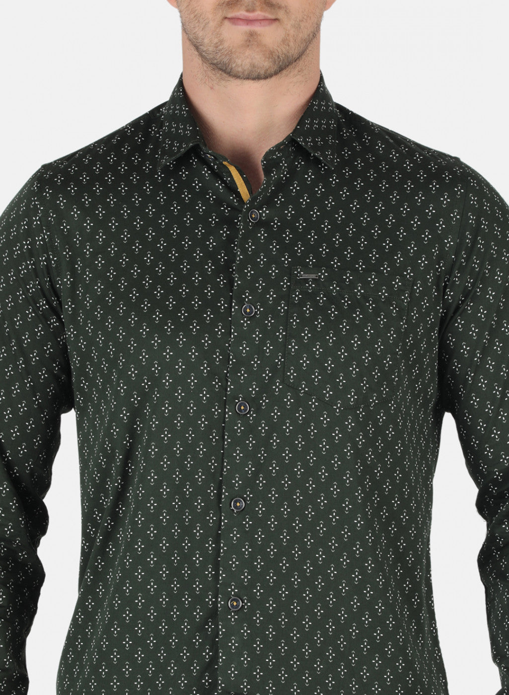 Men Olive Printed Shirt