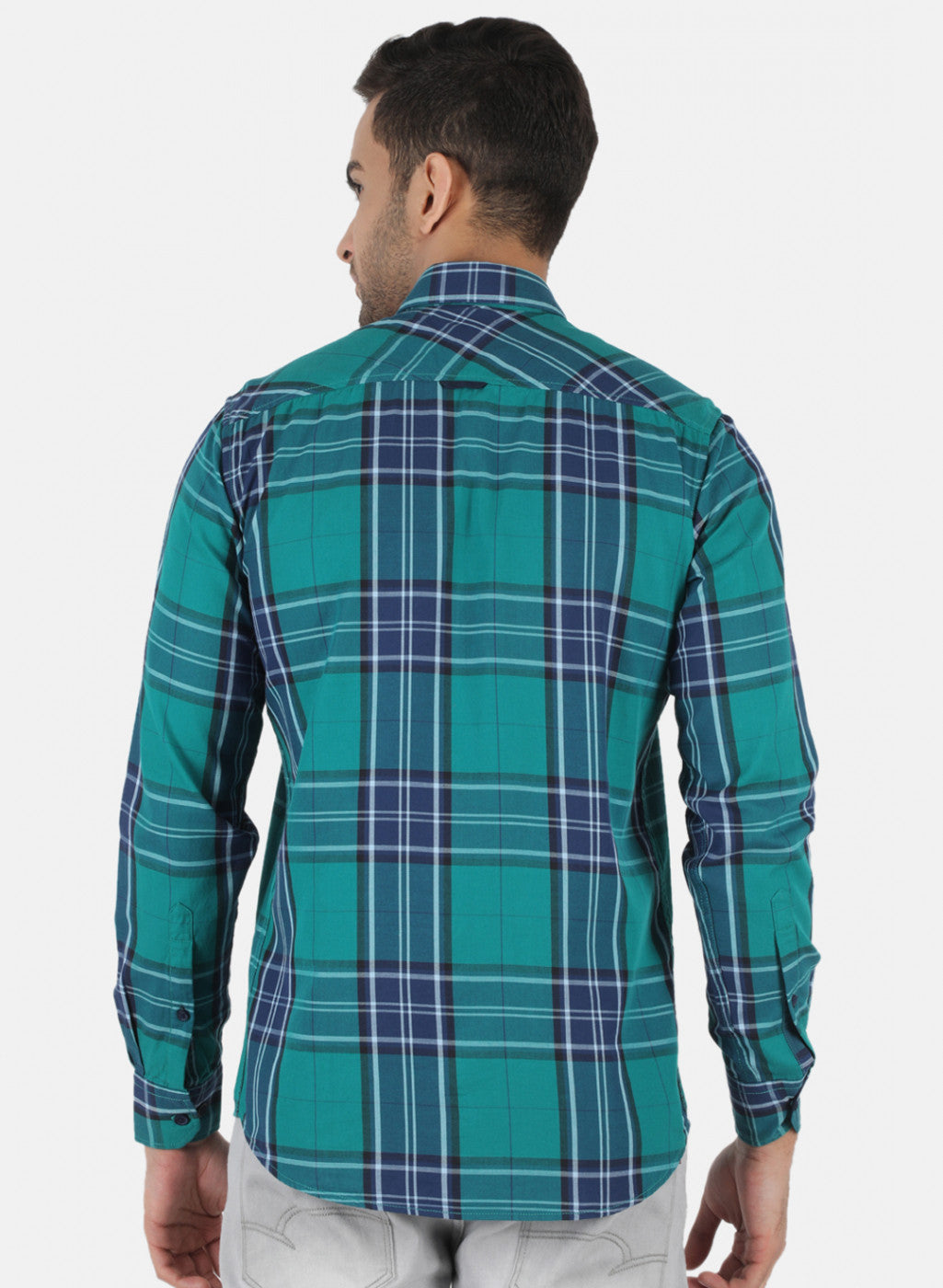 Men Green Check Shirt