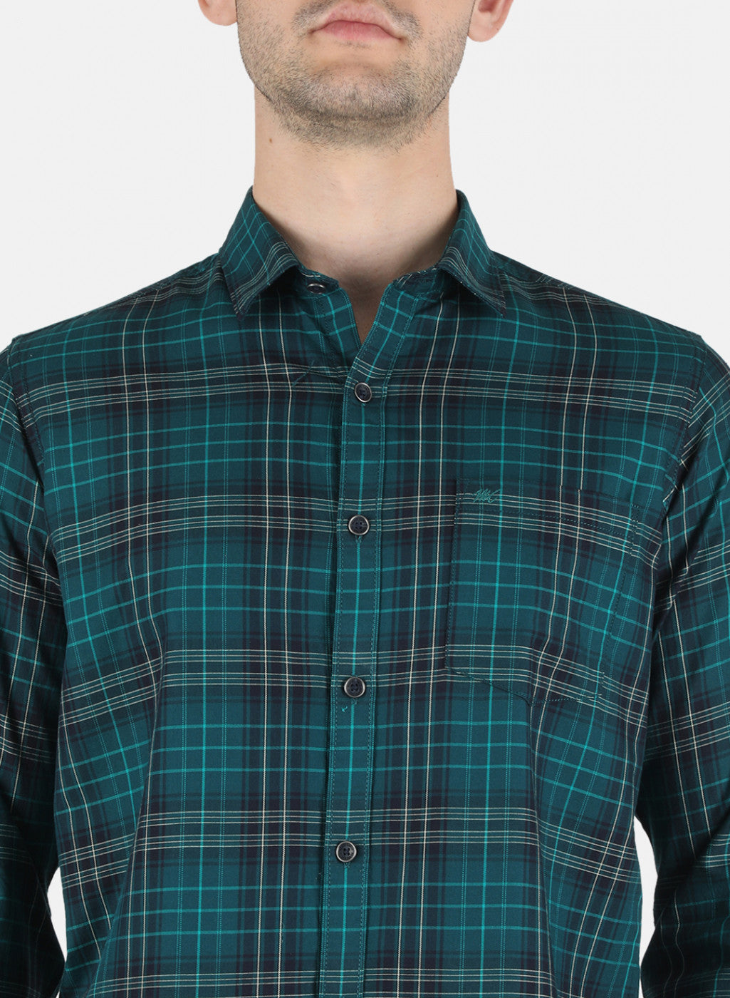 Men Green Check Shirt