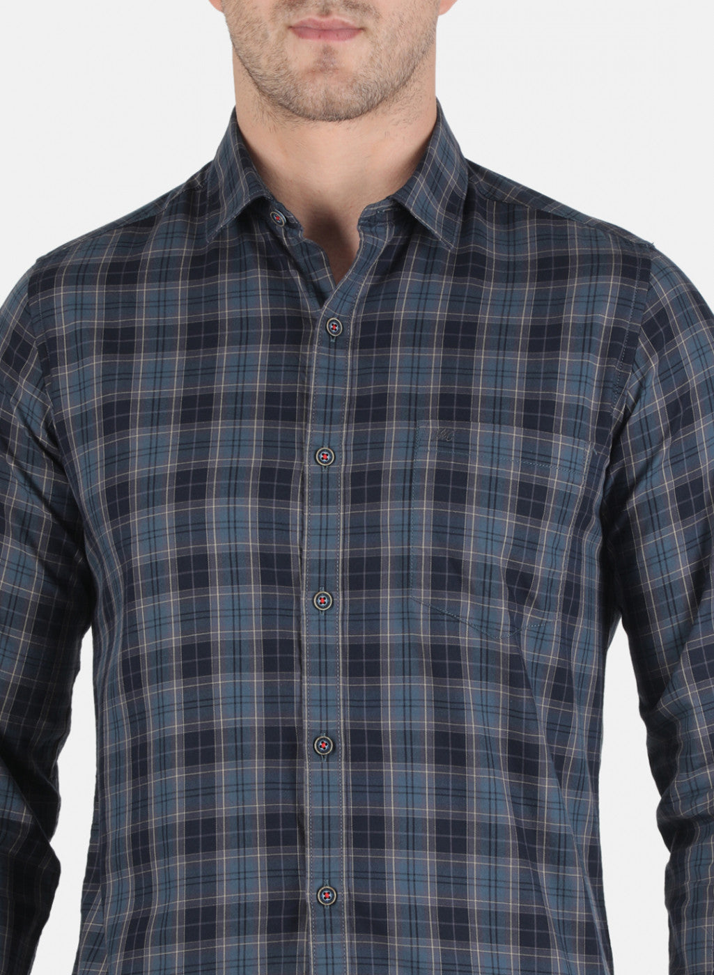 Men Grey Check Shirt