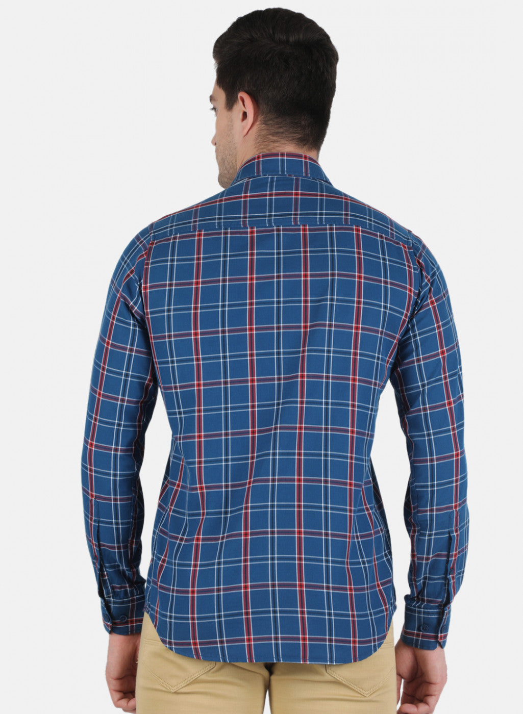 Men NAvy Blue Check Shirt