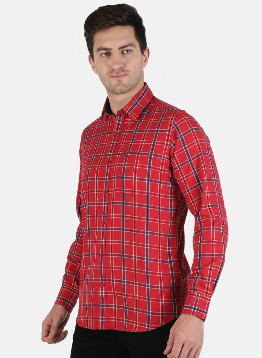 Men Red Check Shirt