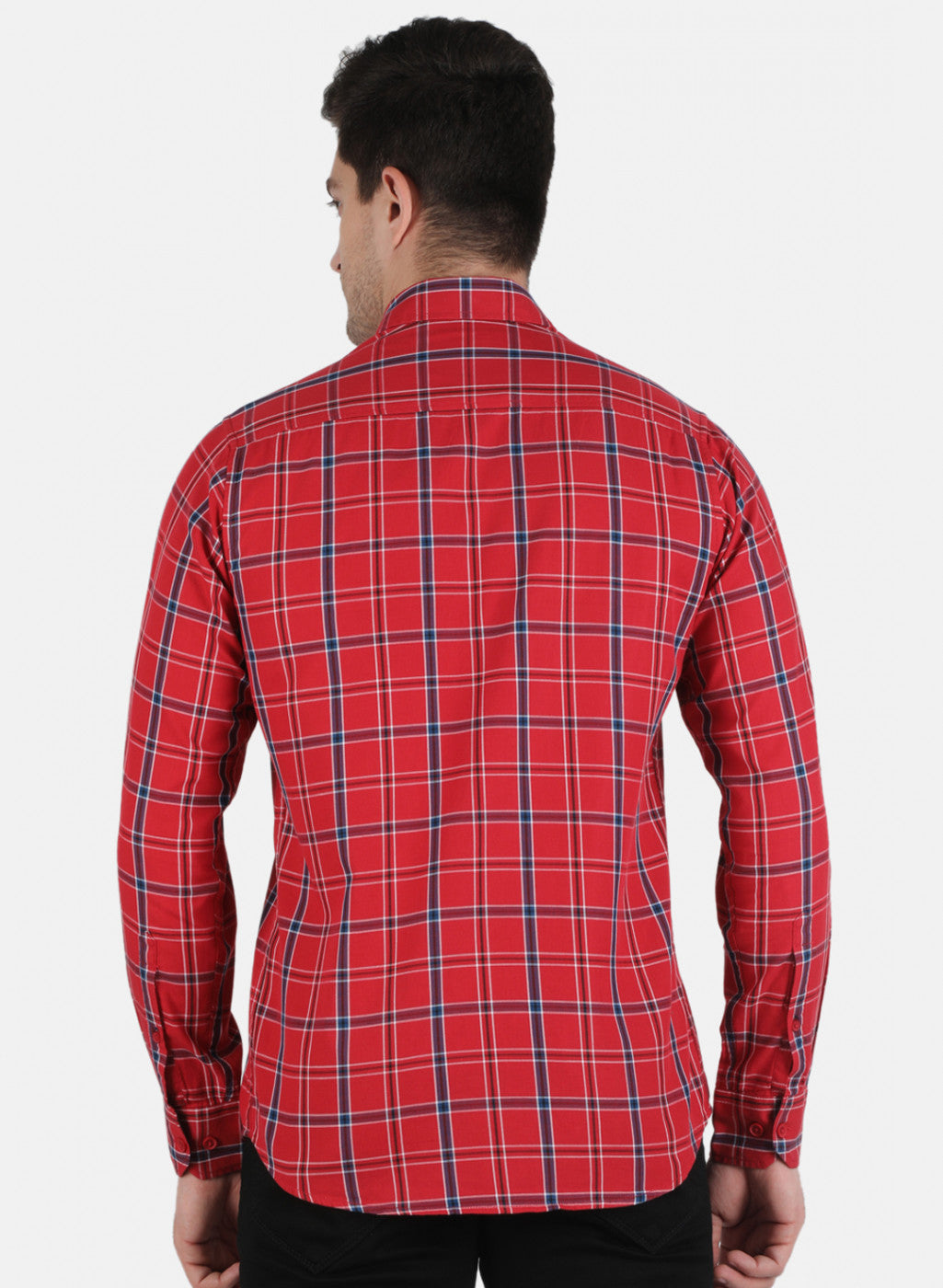 Men Red Check Shirt