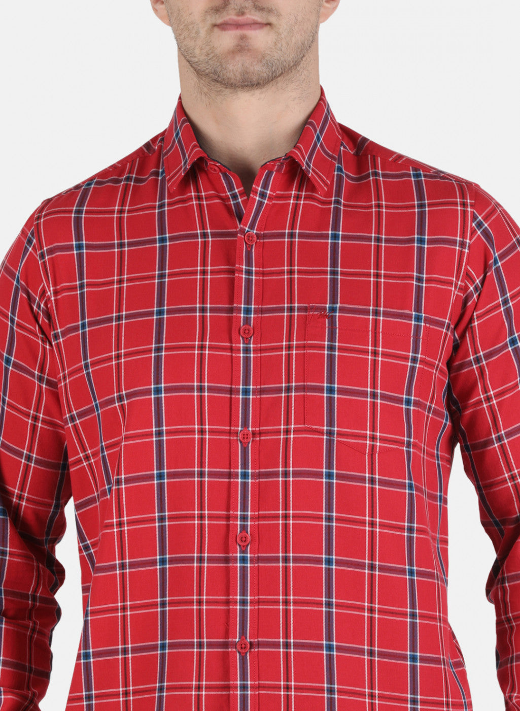 Men Red Check Shirt