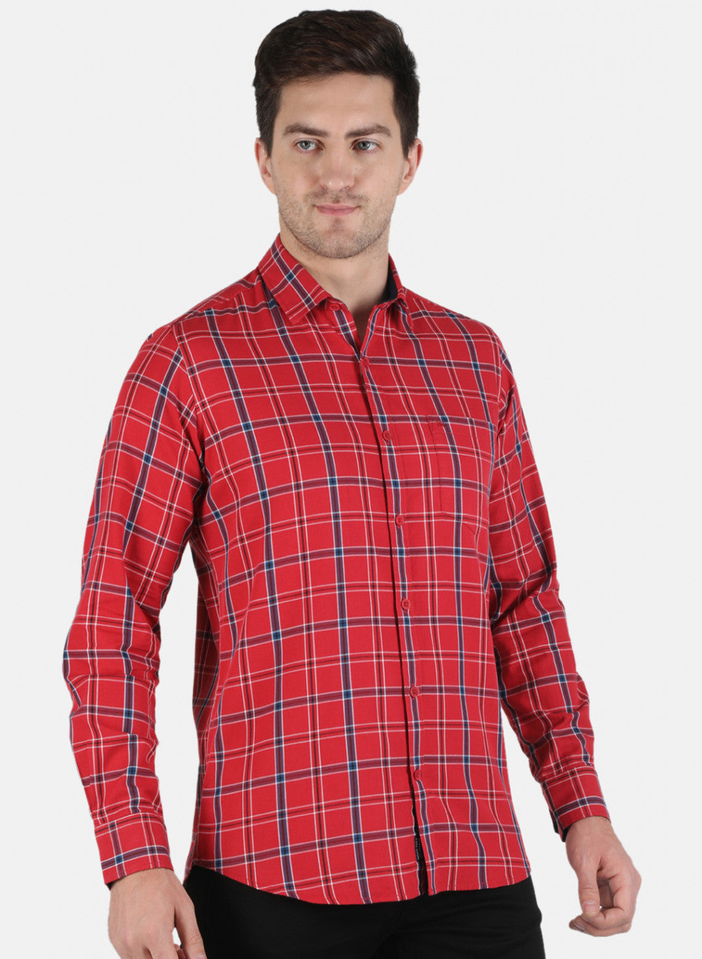 Men Red Check Shirt