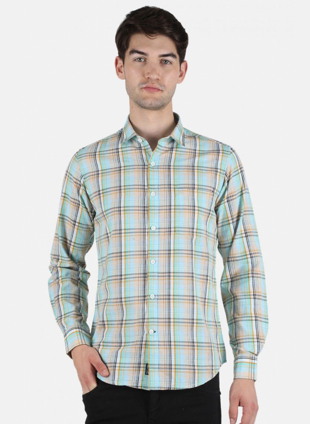 Men Green Check Shirt