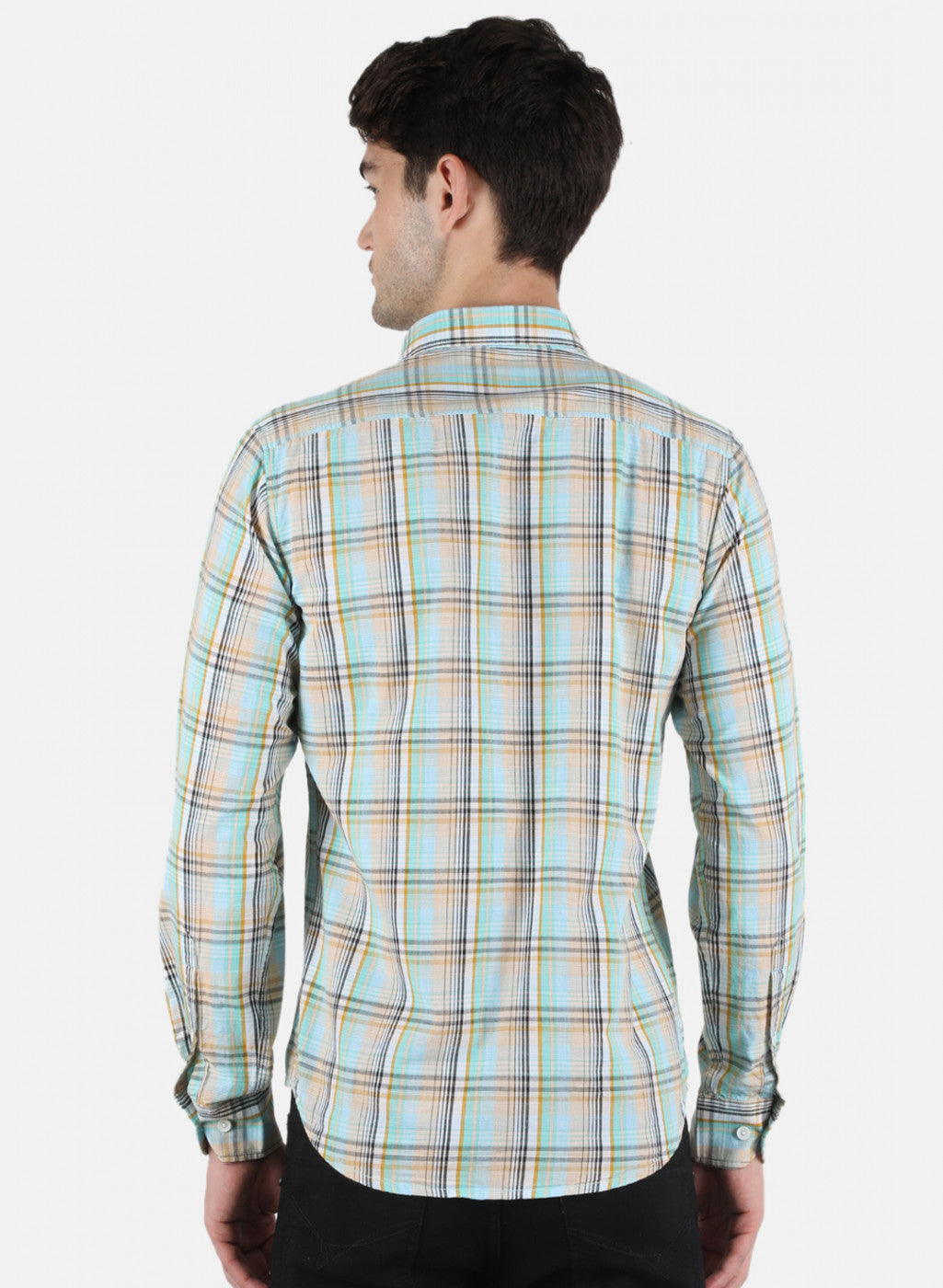 Men Green Check Shirt