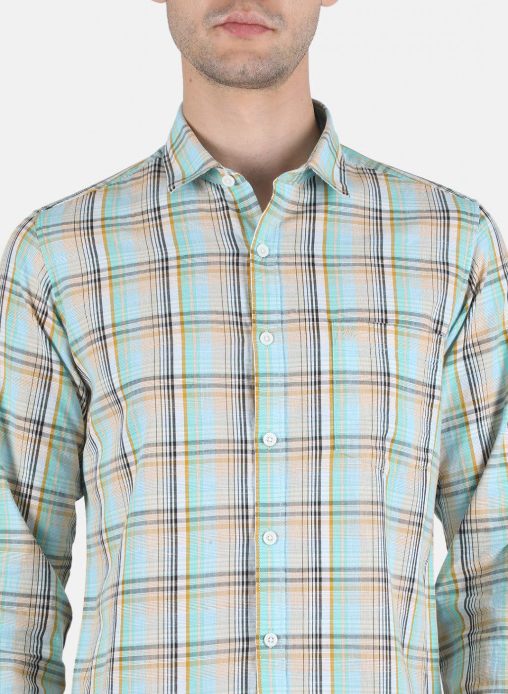 Men Green Check Shirt