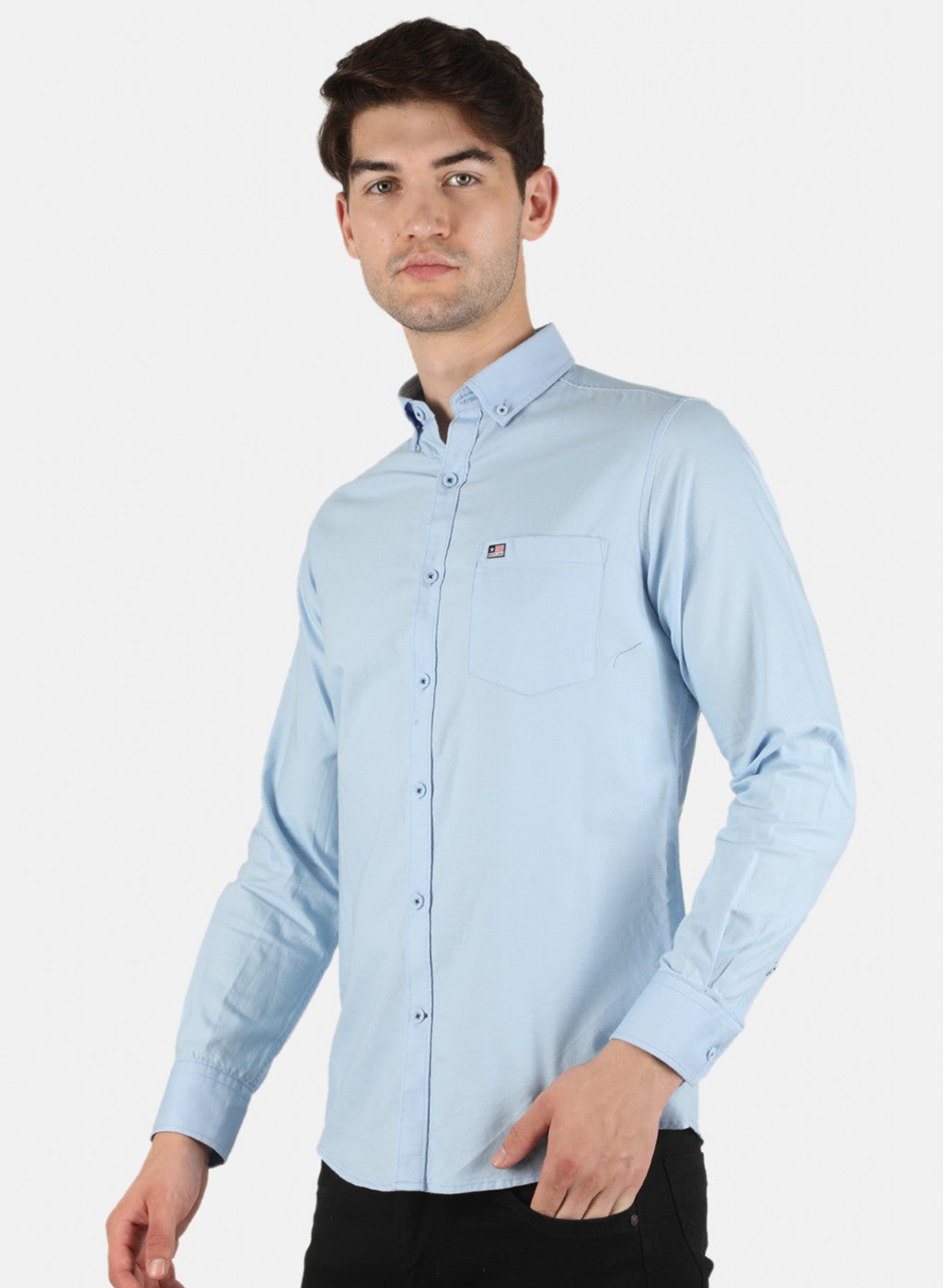 Men Blue Solid Shirt