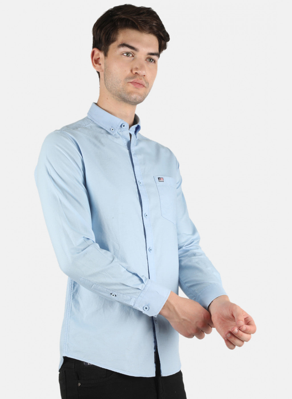 Men Blue Solid Shirt