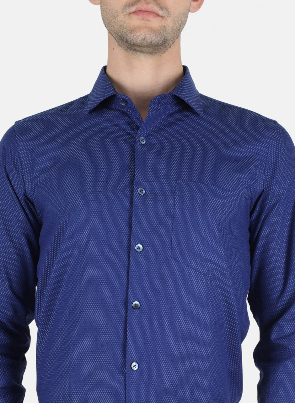 Men NAvy Blue Check Shirt