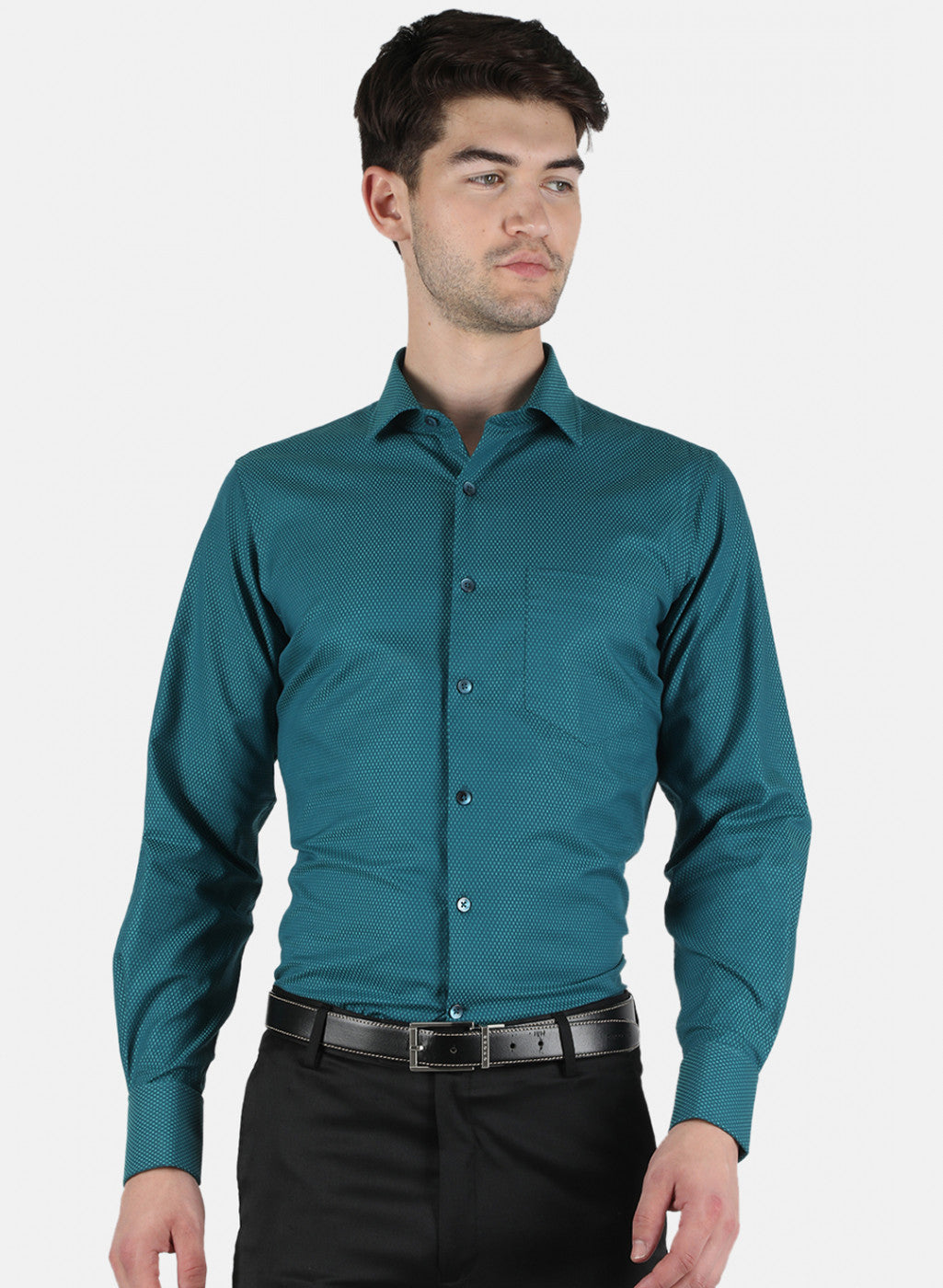 Men Blue Check Shirt