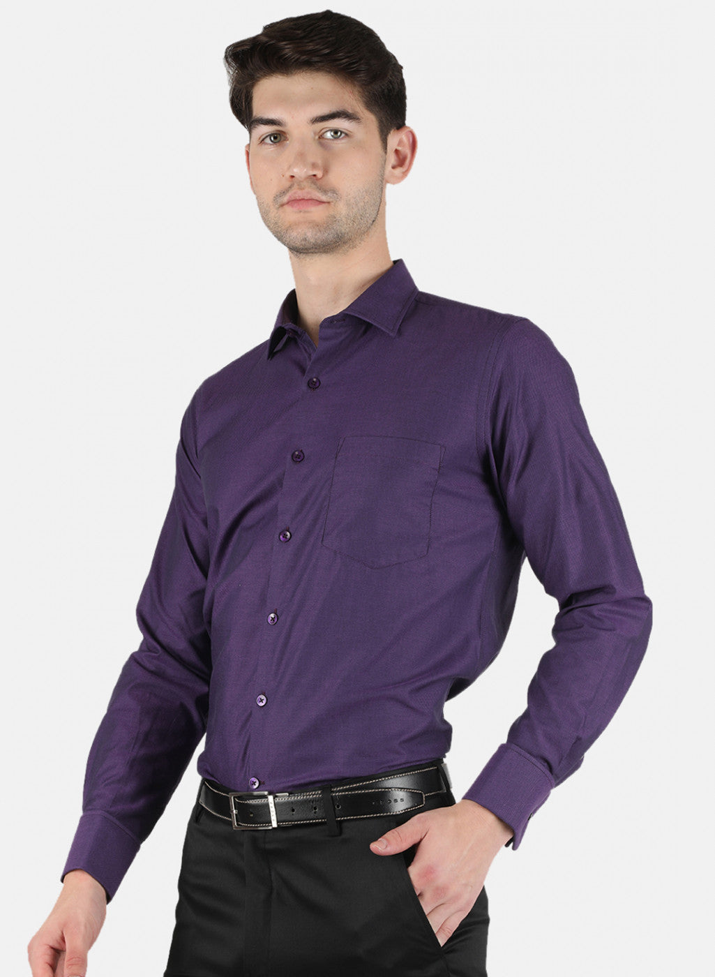 Men Purple Printed Shirt