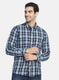 Men Blue & Yellow Check Shirt