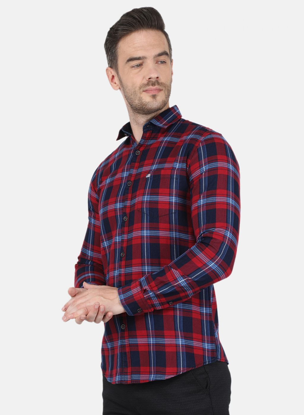 Men Red Check Shirt