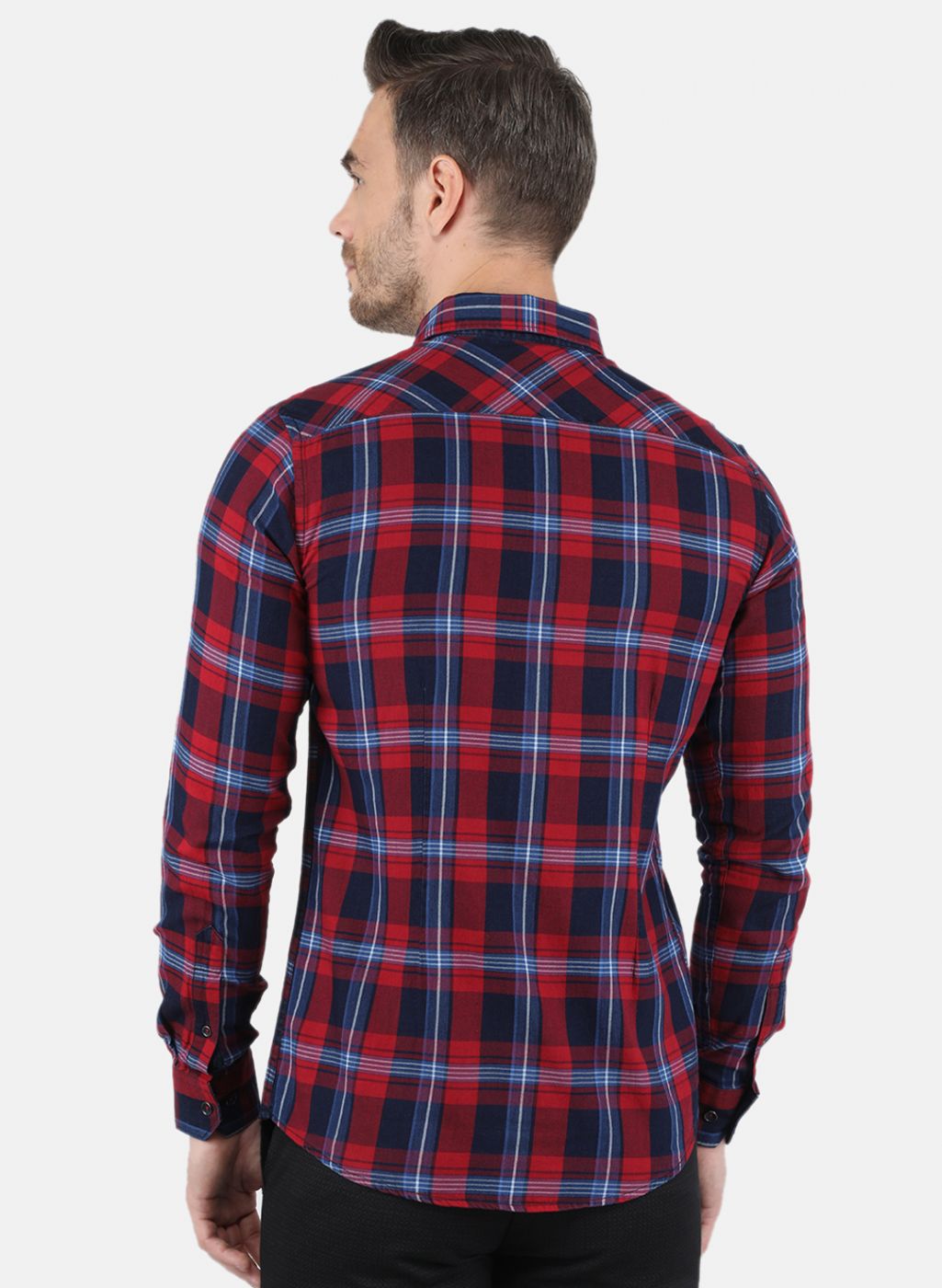 Men Red Check Shirt