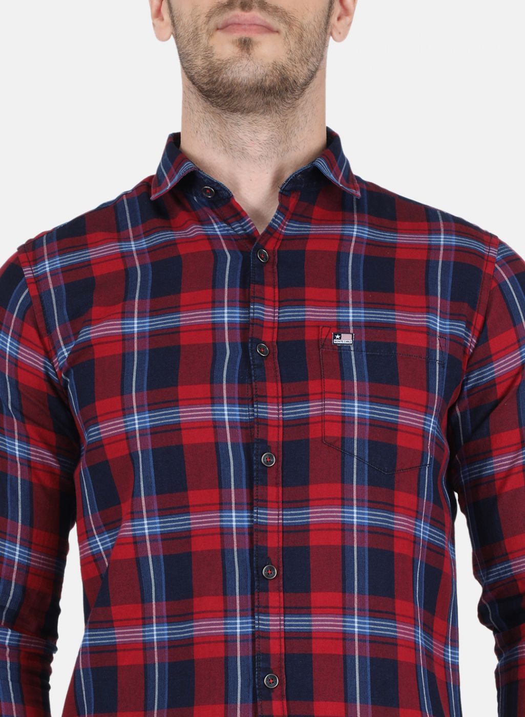 Men Red Check Shirt