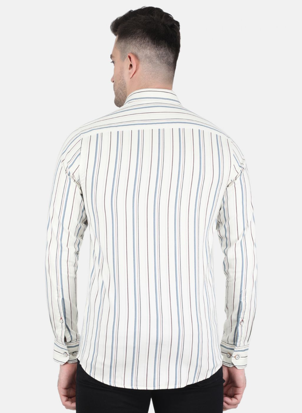 Men Off White Stripe Shirt