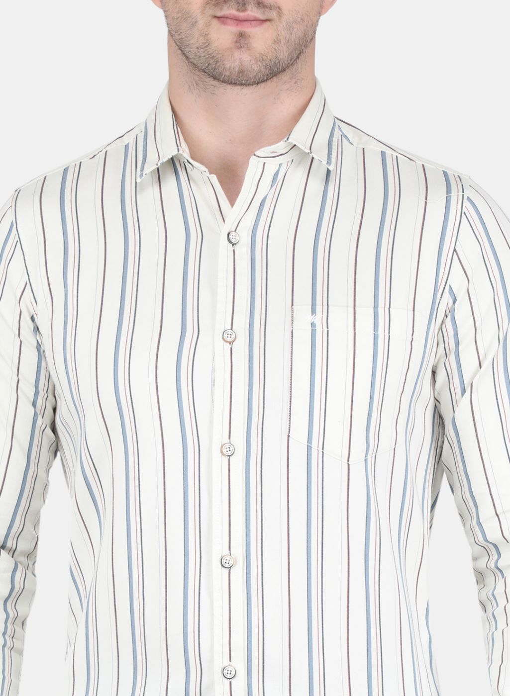 Men Off White Stripe Shirt