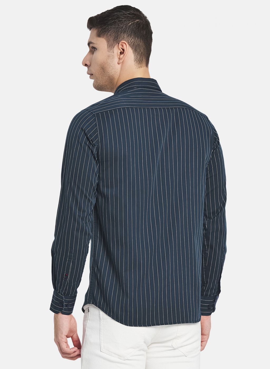 Men NAvy Blue Stripe Shirt